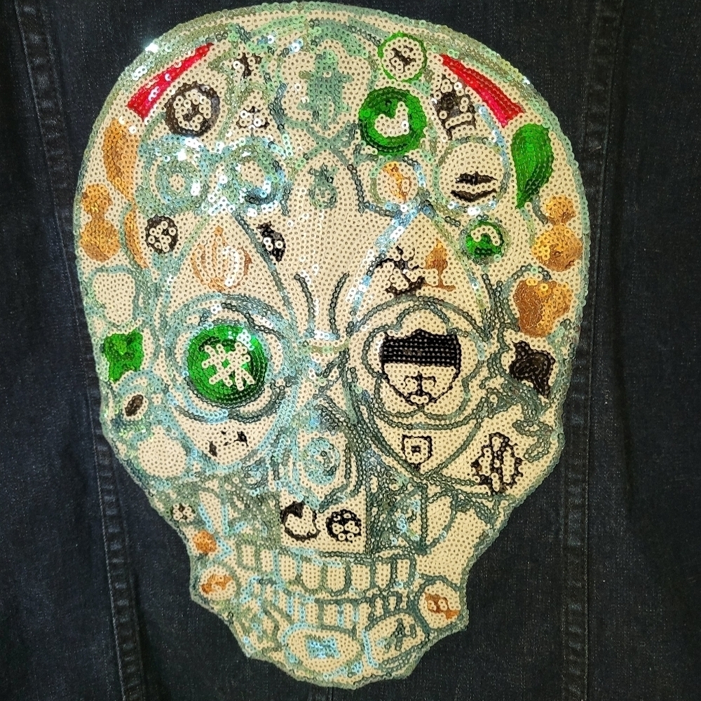 Sassy Britches Women's Denim Jacket with Floral Patch - Picture 10 of 16